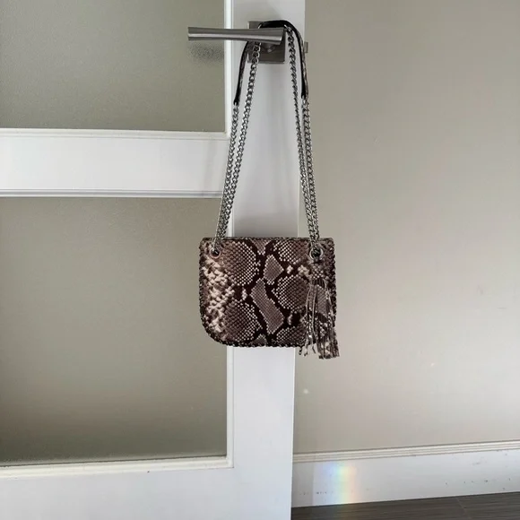 Michael Kors Brown Snake Print Shoulder Bag - Picture 4 of 4